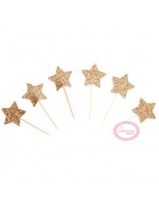 Toppers Estrelas Glitter Dourado